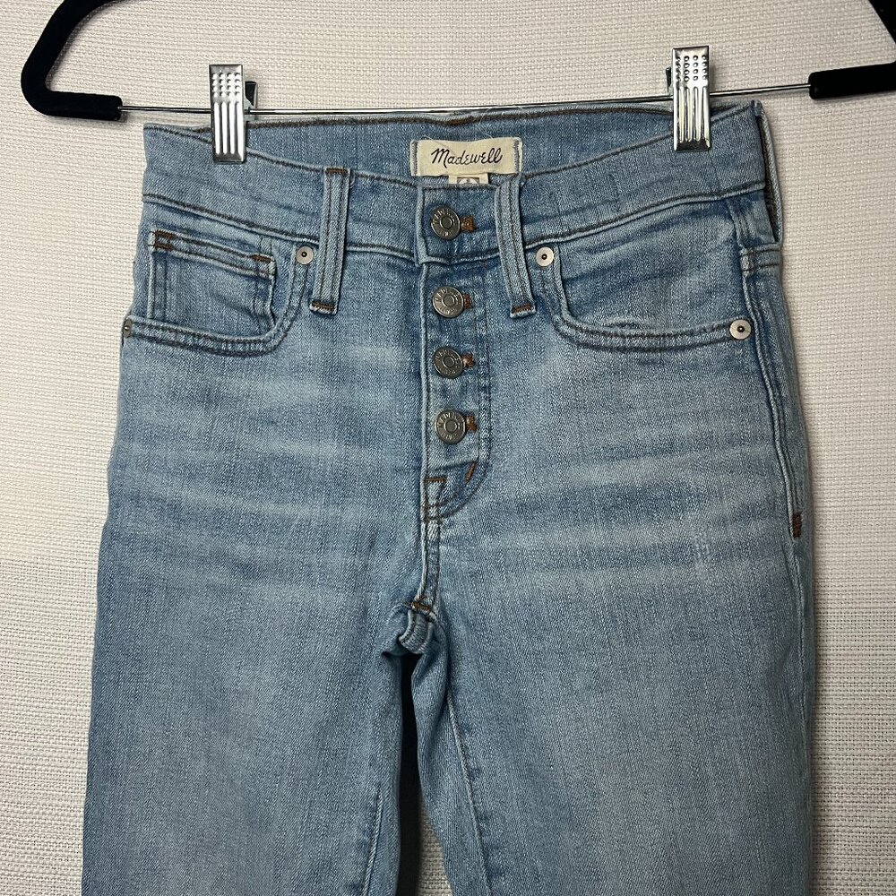 Madewell 9” High Rise Skinny Button Fly Denim Jean Sz 23 Light Wash - 0388